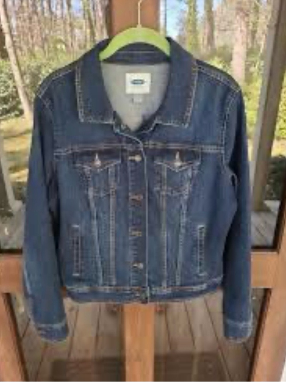 Old Navy Jean Jacket Women’s Blue Denim Boyfriend Trucker Pockets XL